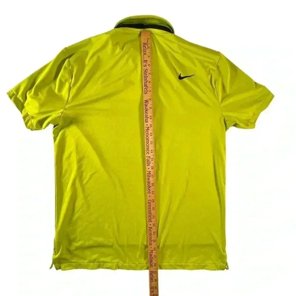 Nike Shirt Mens Medium "Bucks" Neon Green Golf Polo Short Sleeve Dri-Fit - Picture 10 of 11
